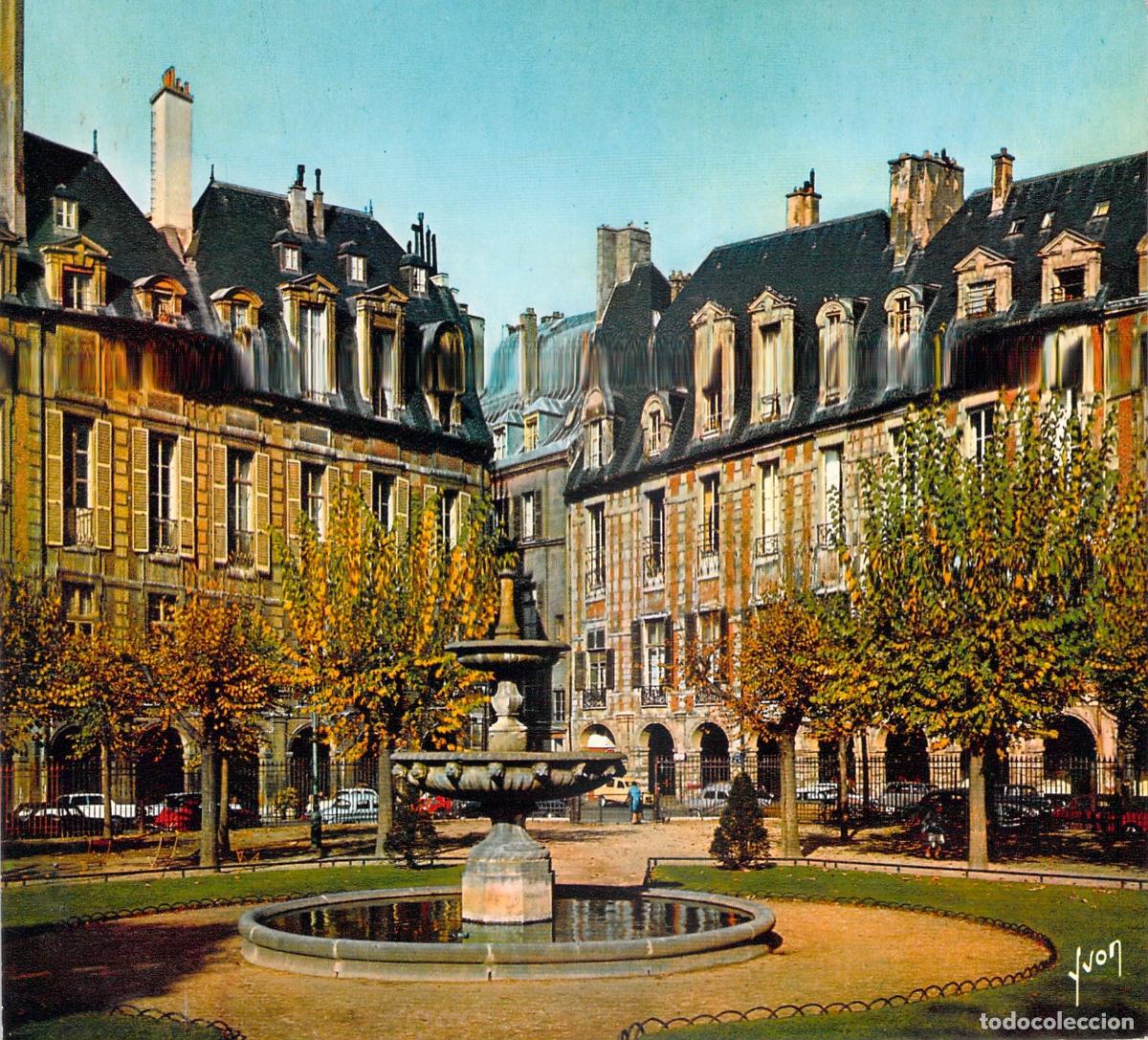 Postales: Postal de Par&iacute;s - Plaza de los Vosgos en el Barrio de Le Marais