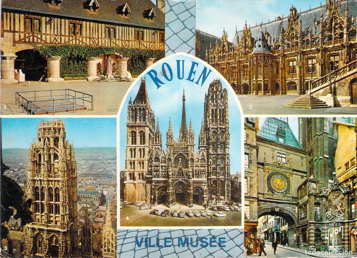 Postales: Postal Multivista de Rouen, Francia con Monumentos Hist&oacute;ricos