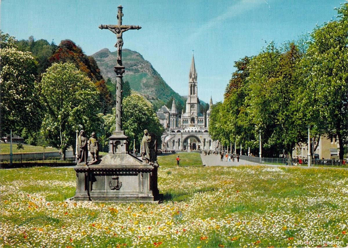 Postales: Postal de Lourdes: El Calvario Bret&oacute;n y la Bas&iacute;lica