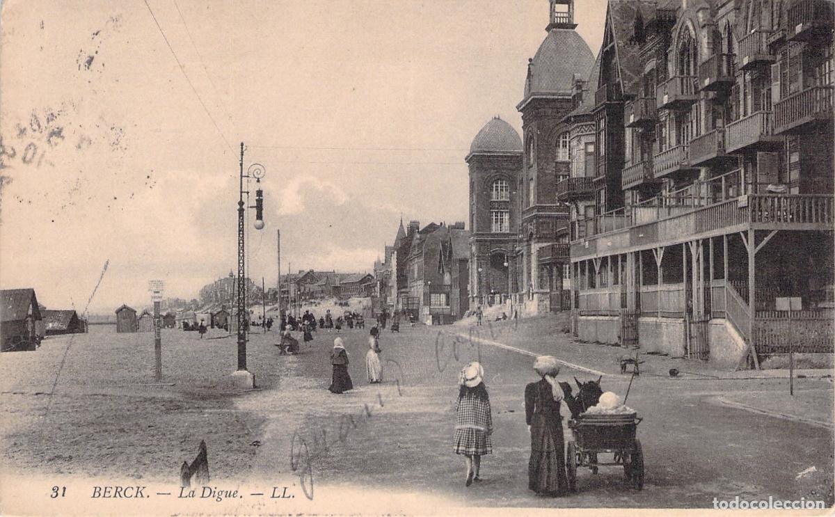 Cartoline: Postal de Berck-sur-Mer, La Digue y Paseo Mar&iacute;timo, Francia
