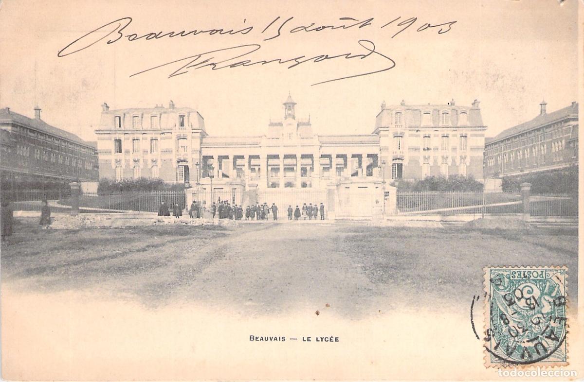 Postkarten: Postal de Beauvais, Francia, Vista del Liceo