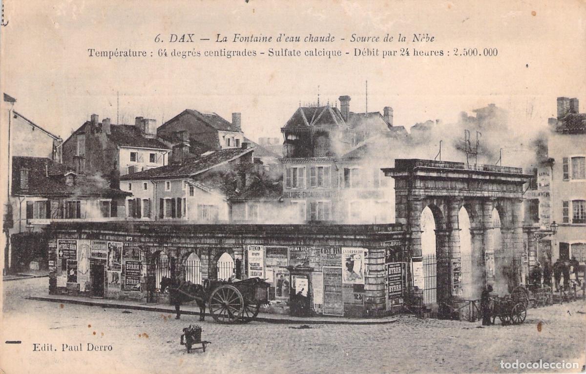 Postales: Postal de la Fuente de Agua Caliente de Dax, Francia