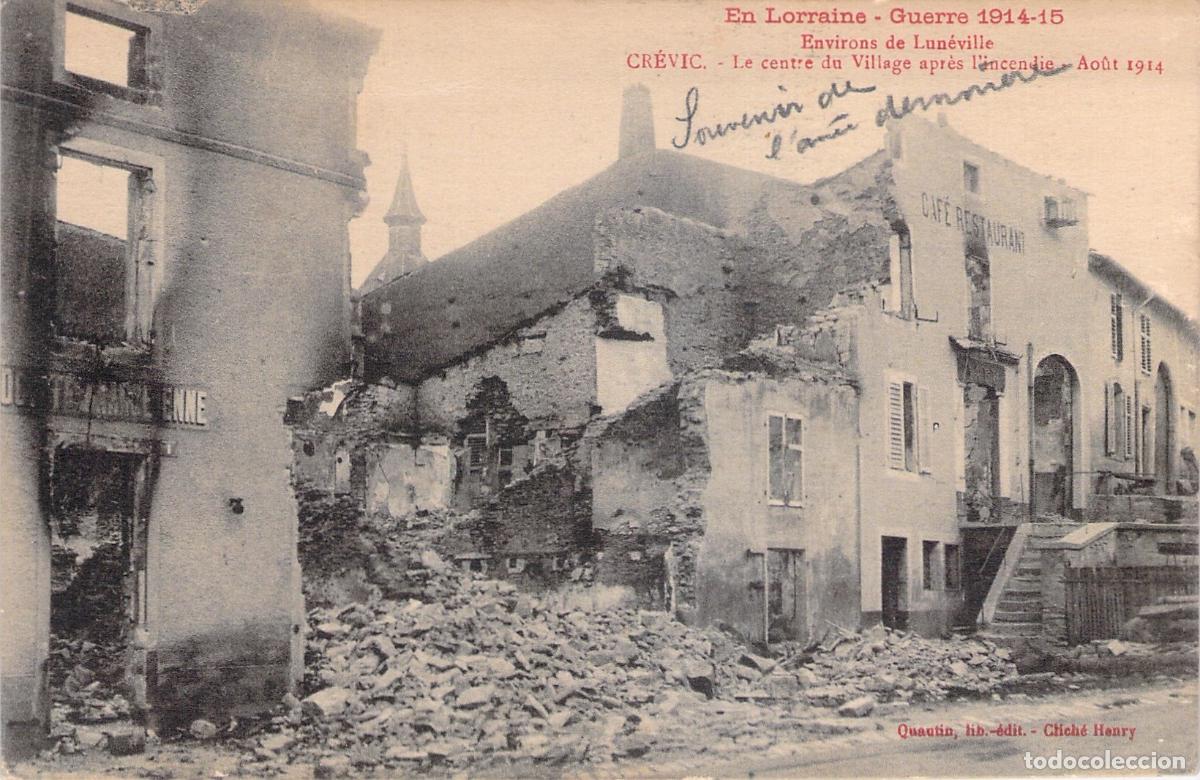 Postales: Postal de Cr&eacute;vic Francia Centro del Pueblo Destruido por la Guerra