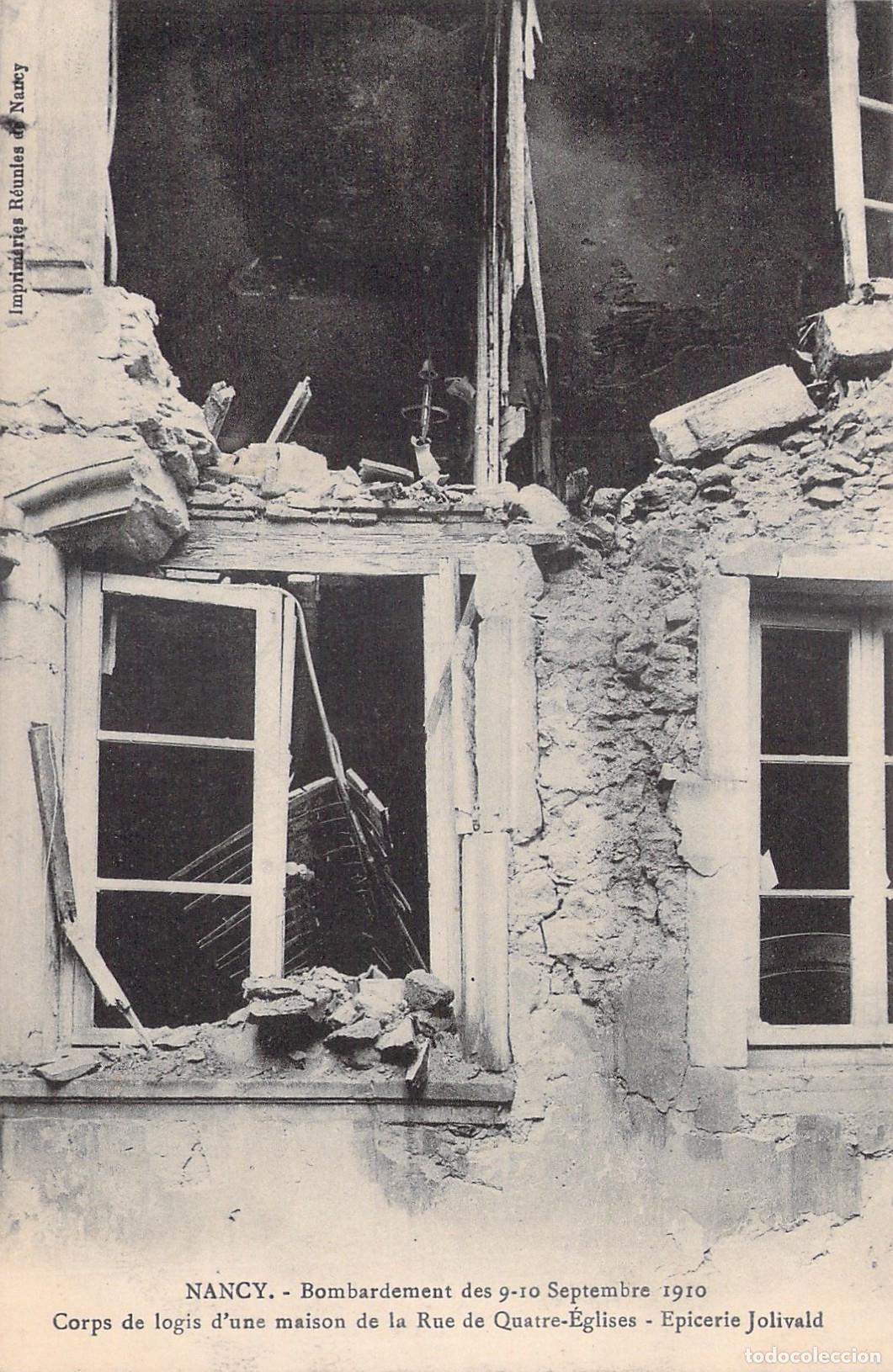Postales: Postal de Nancy con Da&ntilde;os de Bombardeo en Rue de Quatre-&Eacute;glises