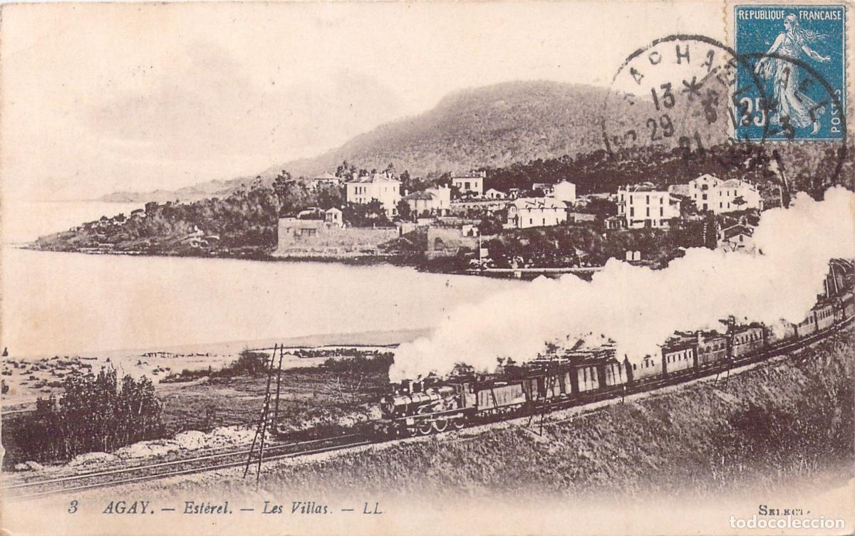 Postales: Postal de Tren a Vapor en Agay, Est&eacute;rel, Francia