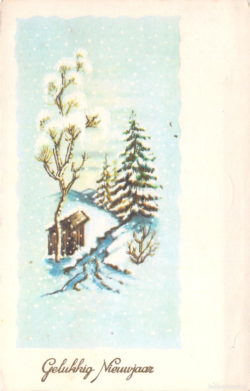 Postales: Postal de Felicitaci&oacute;n de A&ntilde;o Nuevo con Paisaje de Nieve de B&eacute;lgica