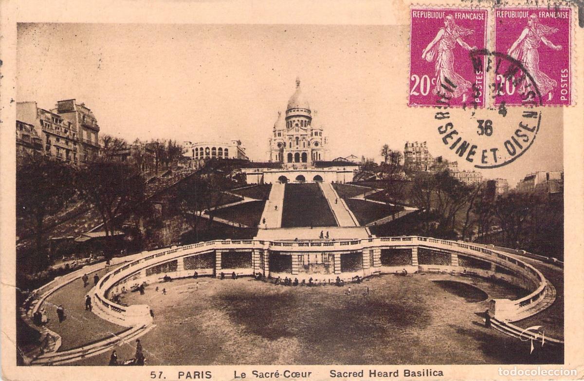 Postales: Postal de la Bas&iacute;lica del Sacr&eacute;-C&oelig;ur en Par&iacute;s, Francia