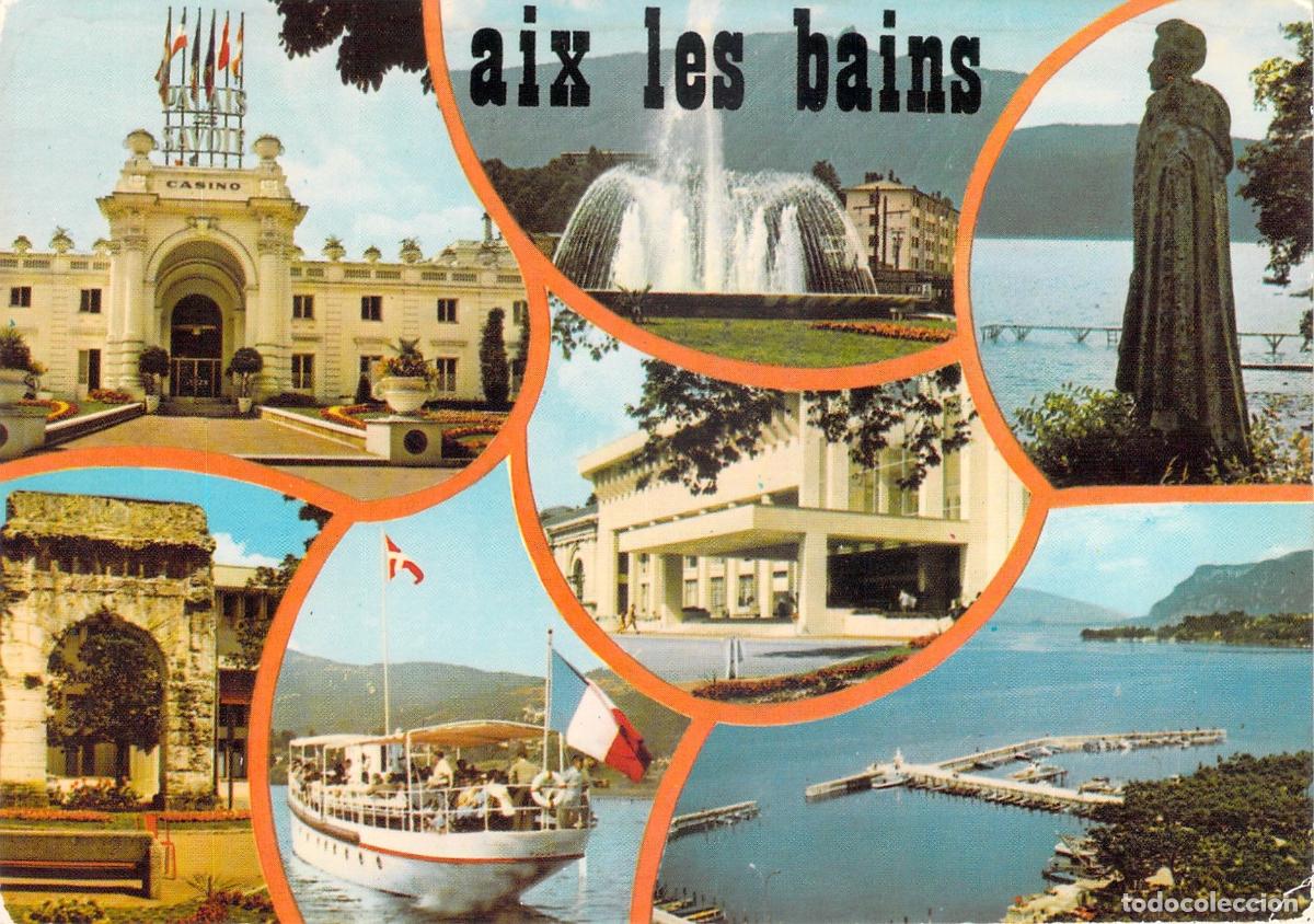 Postales: Postal Multivista de Aix-les-Bains y el Lago del Bourget