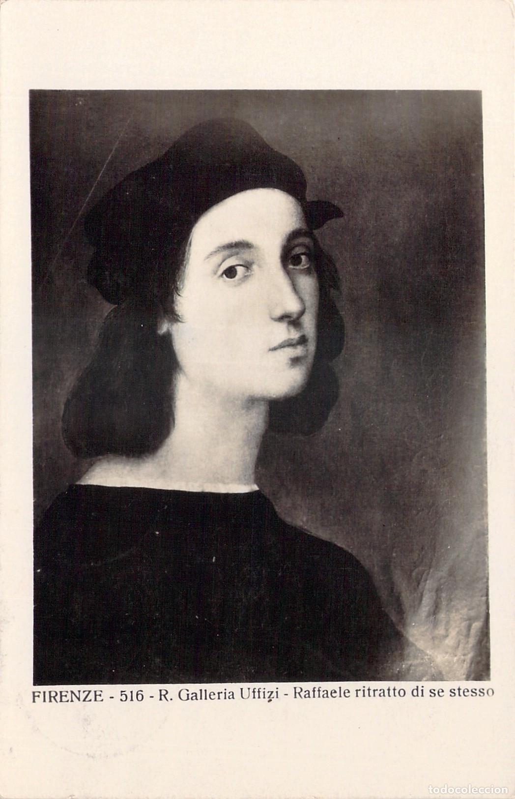 Postales: Tarjeta Postal Autorretrato de Rafael Sanzio Galer&iacute;a Uffizi