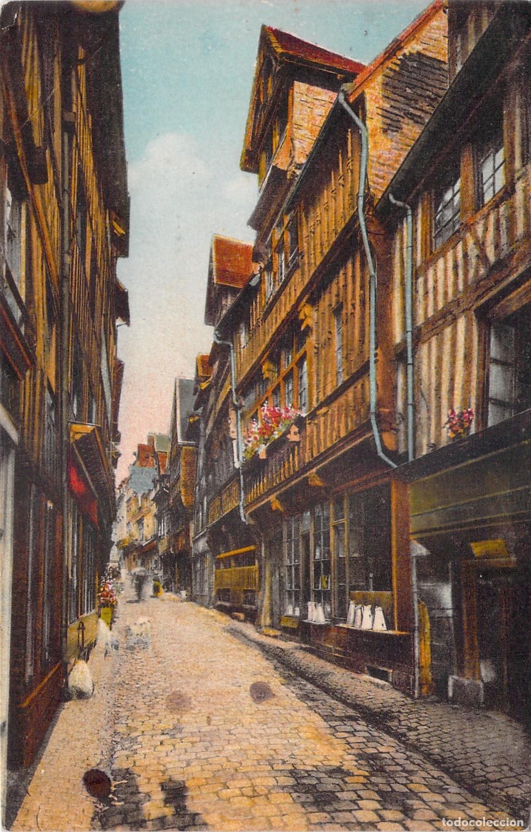 Postales: Postal de la Hist&oacute;rica Rue aux F&egrave;vres en Lisieux