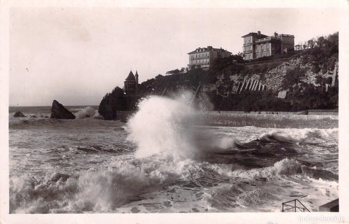 Postcards: Postal Biarritz La C&ocirc;te des Basques Mar de Tormenta Francia