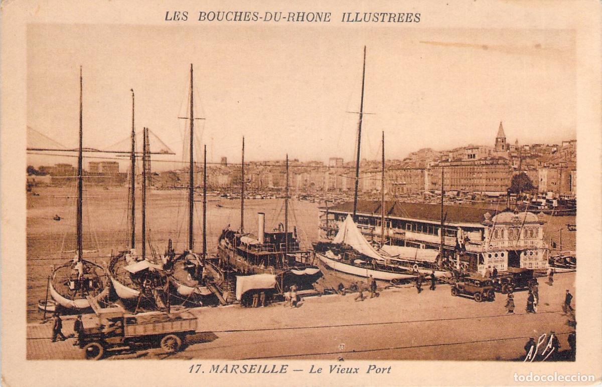 Postcards: Tarjeta Postal de Marsella - Vista del Vieux Port con Barcos