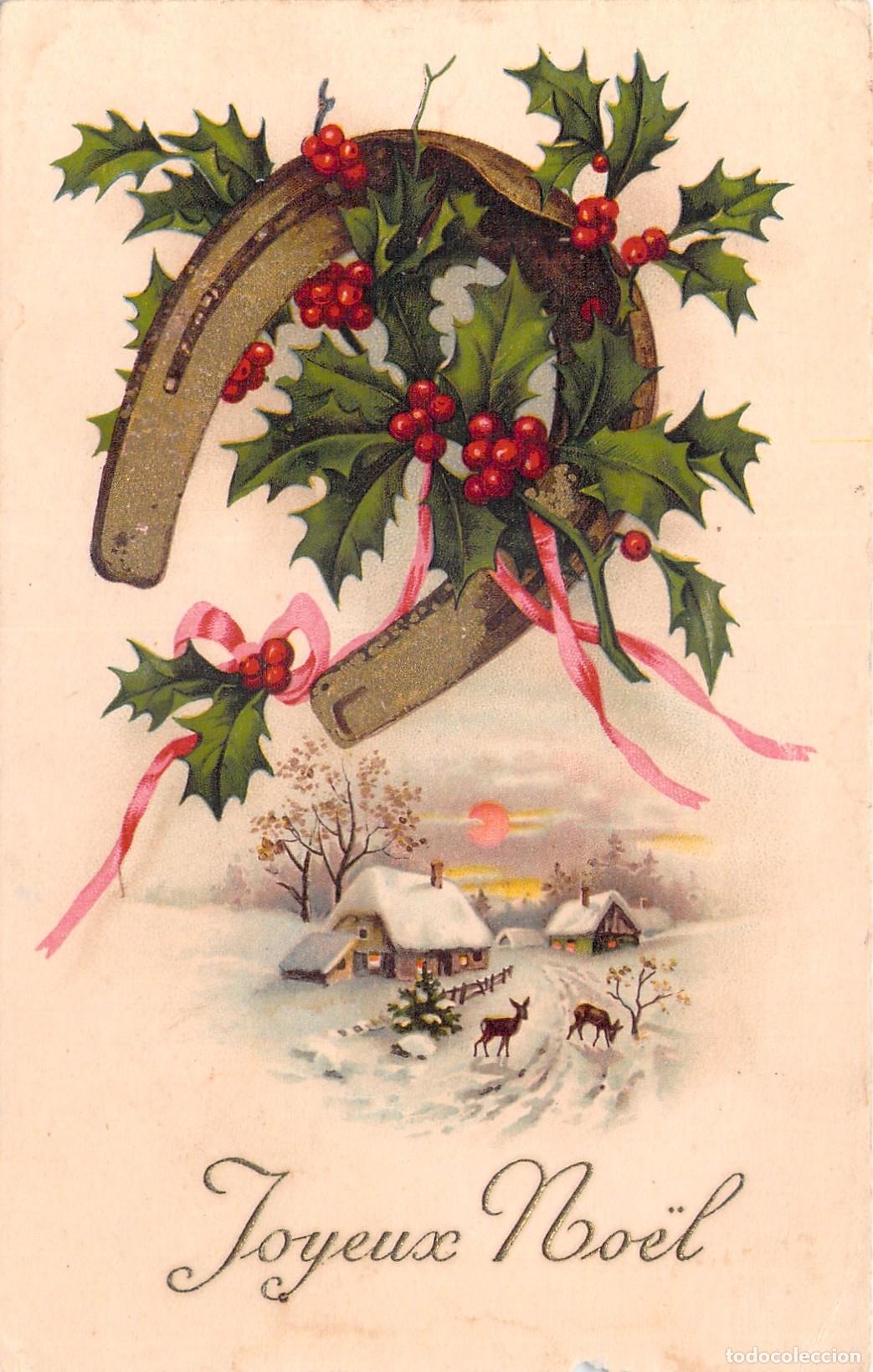 Postkarten: Postal Francesa de Feliz Navidad Joyeux No&euml;l con Herradura