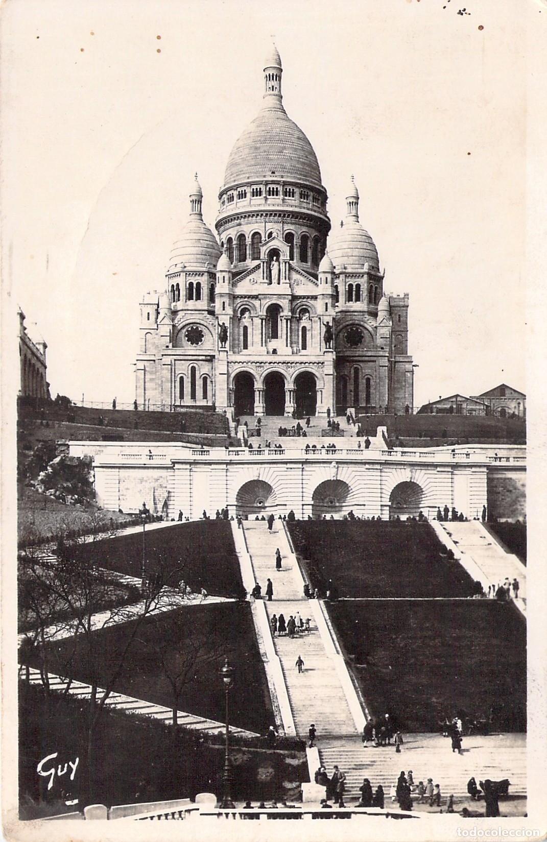 Postkarten: Postal de la Bas&iacute;lica del Sagrado Coraz&oacute;n y Jardines en Par&iacute;s
