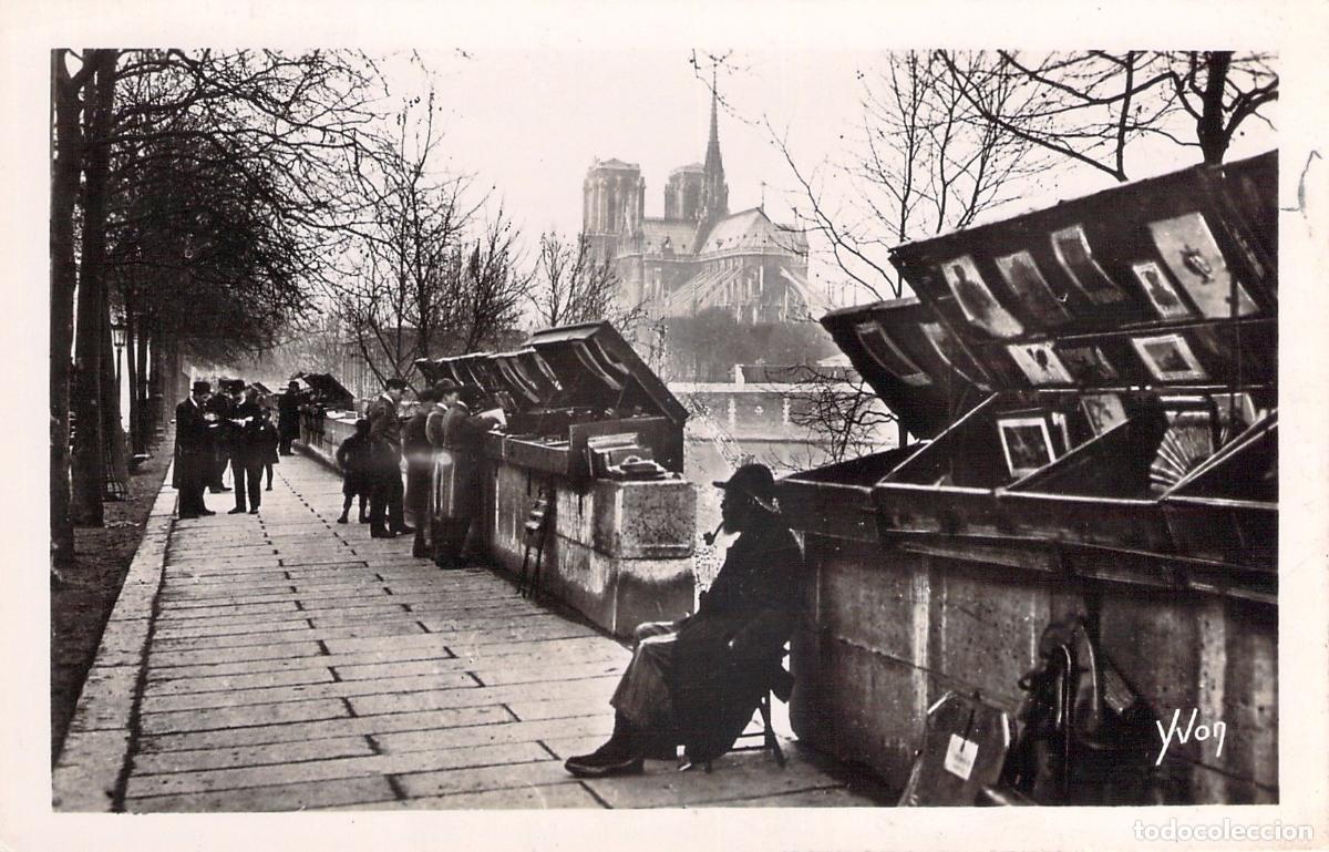 Postkarten: Postal de Par&iacute;s con los Bouquinistes y la Catedral de Notre Dame