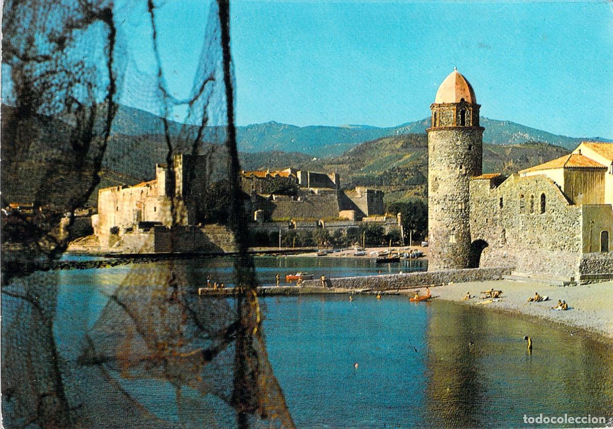 Postkarten: Postal de Collioure: Iglesia de San Vicente y Castillo Real