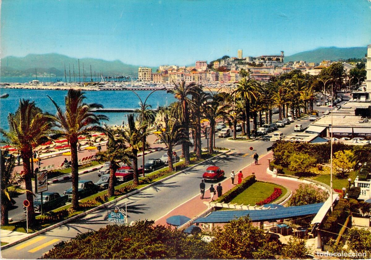 Postkarten: Postal de Cannes Costa Azul La Croisette y el Suquet