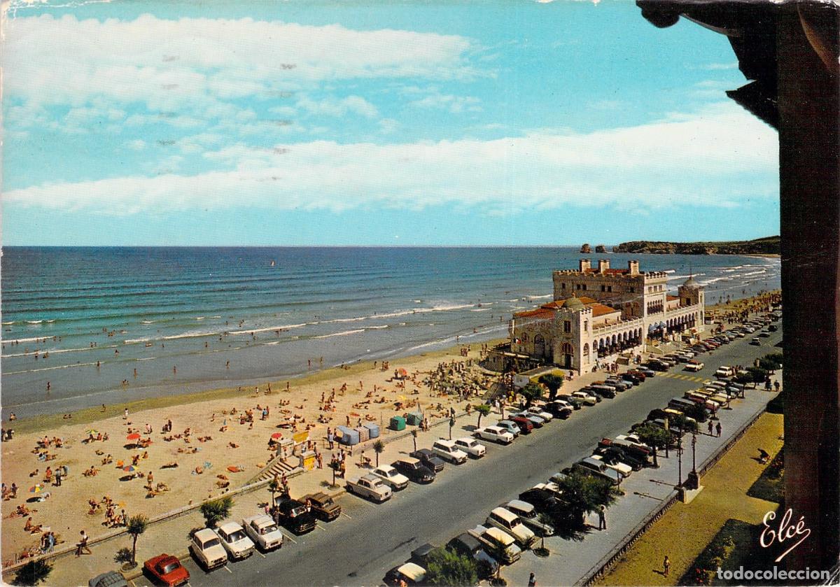 Postkarten: Postal de la Grande Plage y el Casino en Hendaye Francia