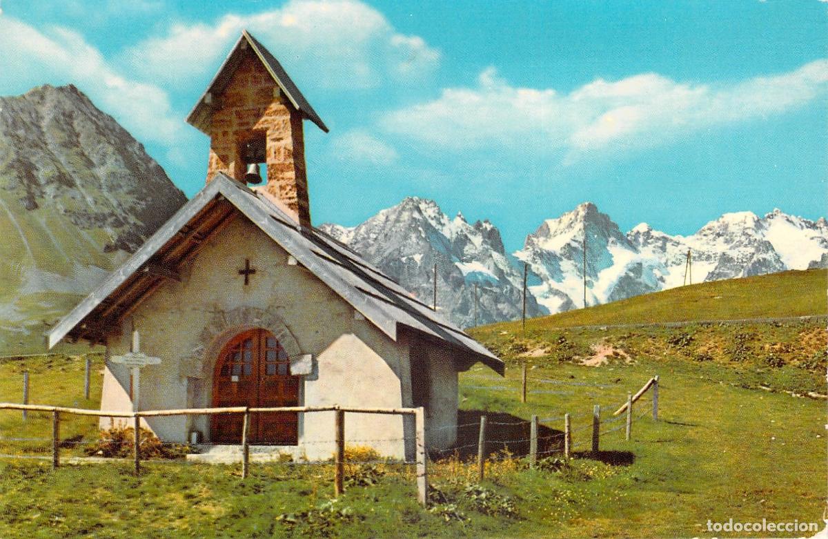 Postkarten: Postal de Capilla en la Monta&ntilde;a en los Alpes Franceses