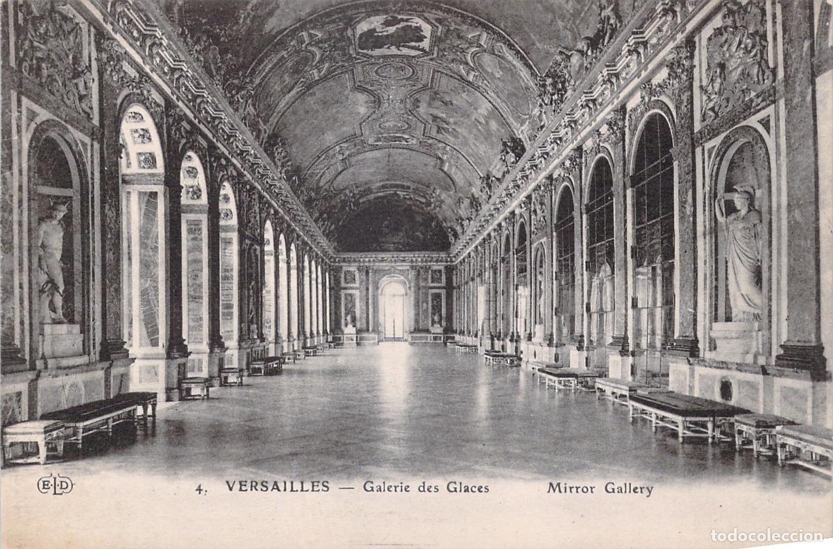 Postales: Postal de la Galer&iacute;a de los Espejos en el Palacio de Versalles