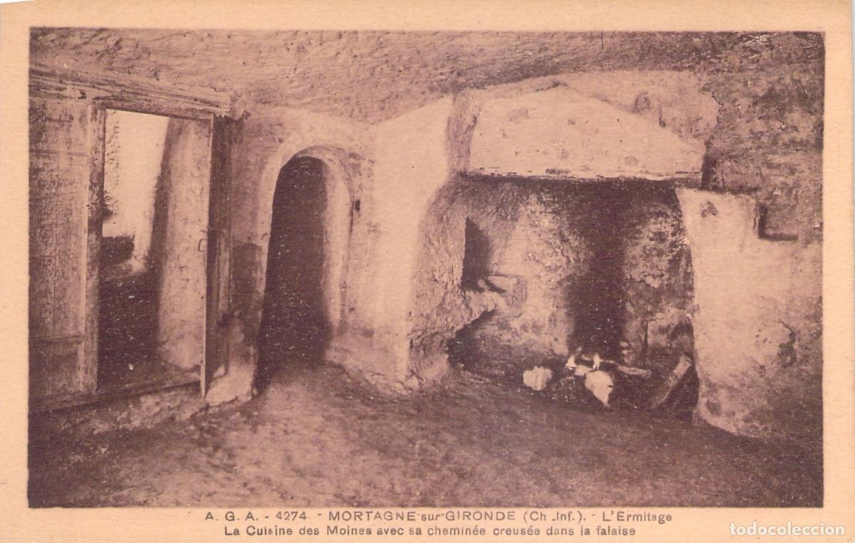 Postales: Postal de la Cocina de los Monjes en la Ermita de Mortagne-sur-Gironde
