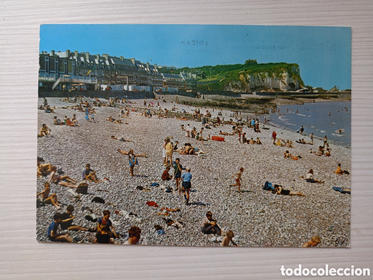 Postales: Playa Saint-Valery-en-Caux, Normand&iacute;a Francia