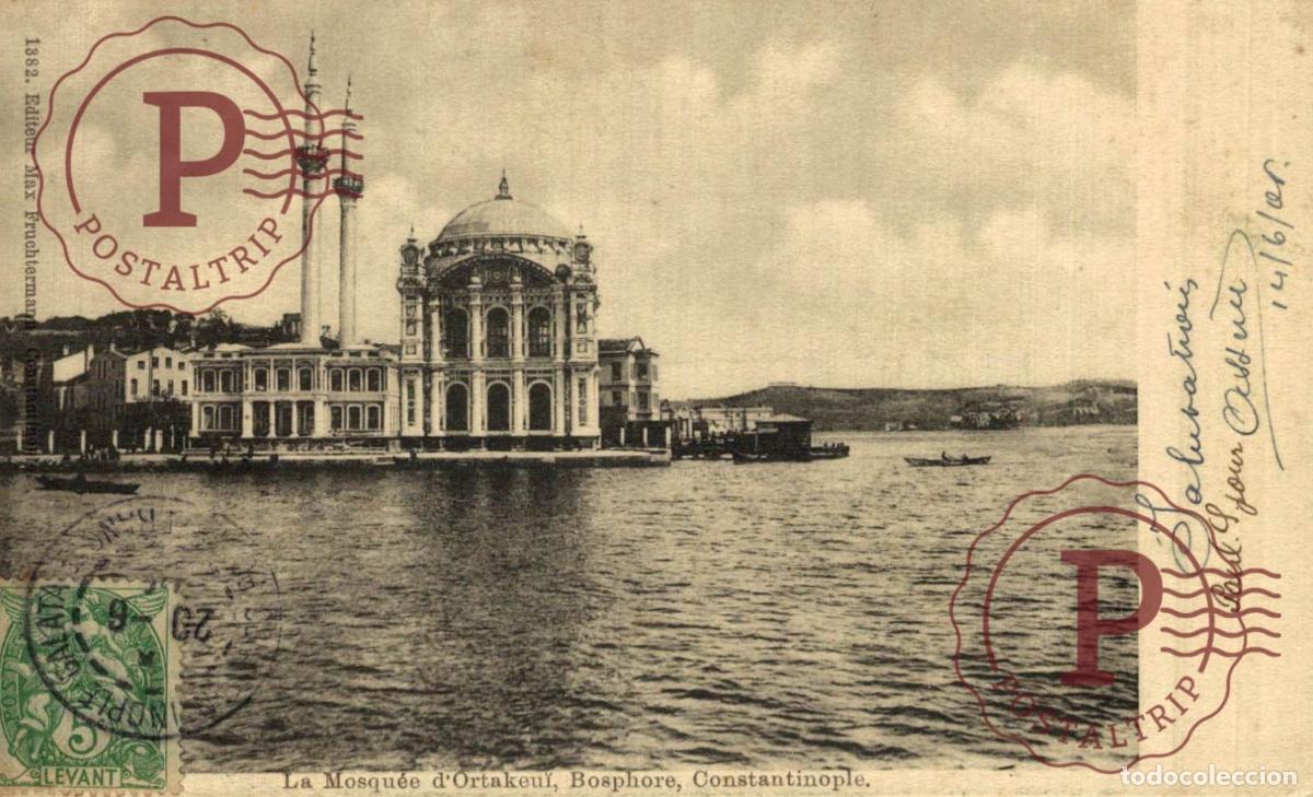 Postales: TURQUIA. TURQUIE. CONSTANTINOPLE. Mosqu&eacute;e dOrtakeu&iuml;, Bosphore