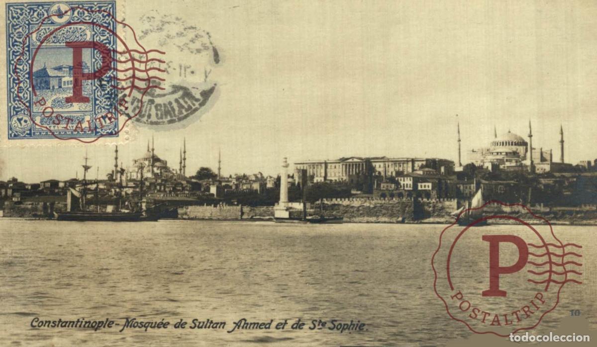 Postales: TURQUIA. TURQUIE. CONSTANTINOPLE. MOSQUEE DU SULTAN AHMED ET STE_SOPHIE. RPPC.