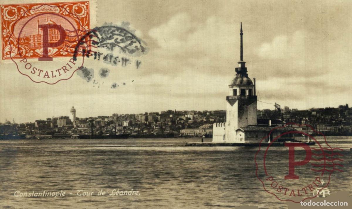 Postkarten: TURQUIA. TURQUIE. CONSTANTINOPLE. TOUR DE LEANDRO. RPPC.