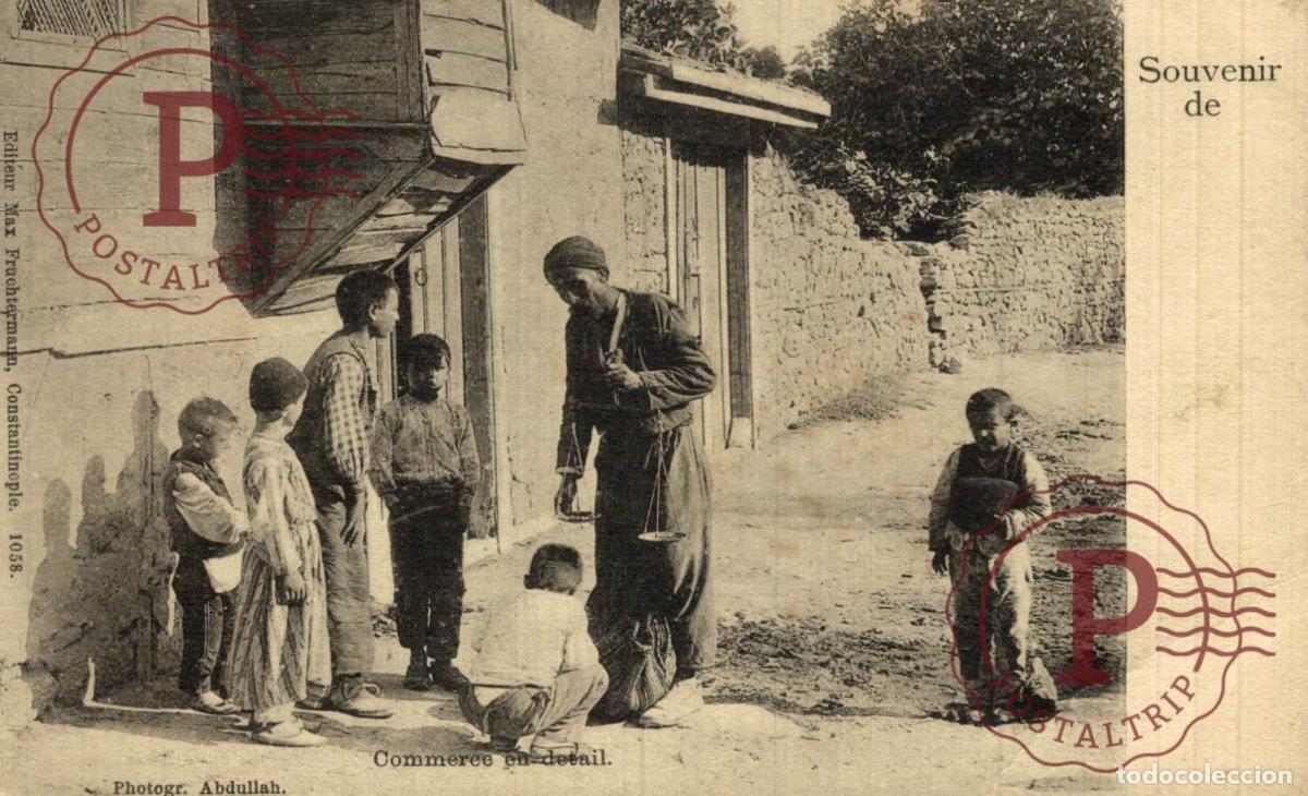Postales: TURQUIA. TURQUIE. Souvenir de Constantinople, Commerce en d&eacute;tail