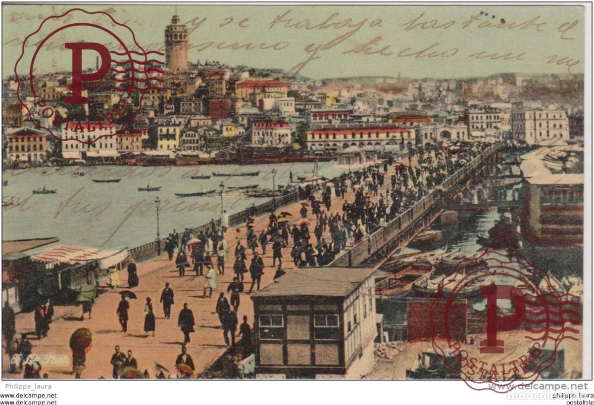 Postales: Consantinople . le pont