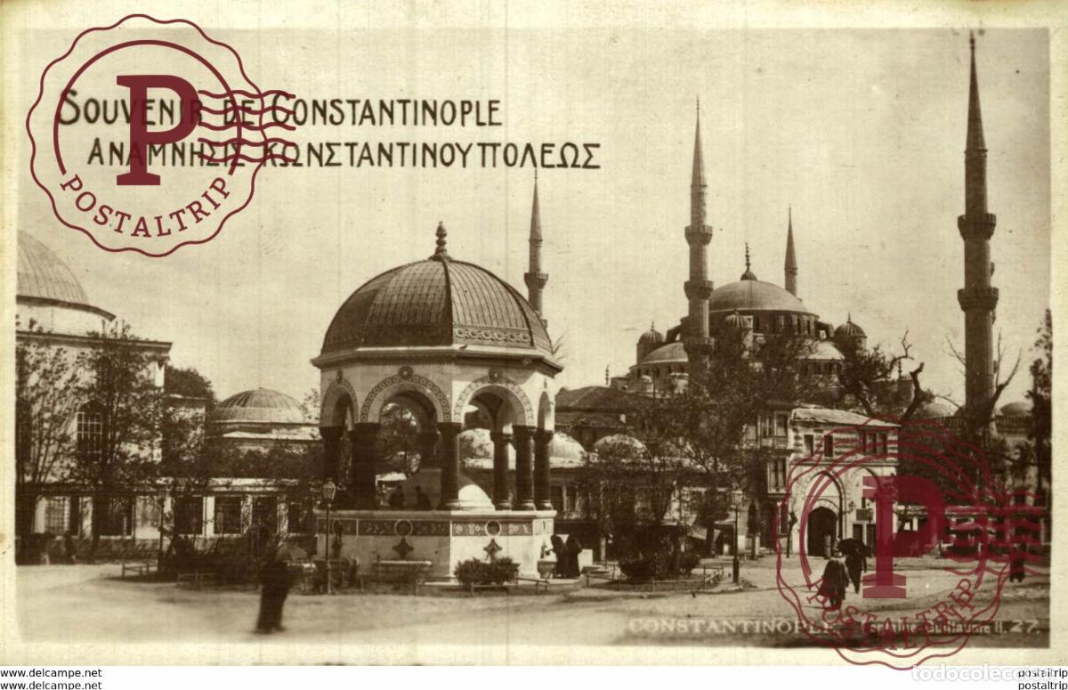 Postales: RPPC SOUVENIR DE CONSTANTINOPLE FONTAINE GUILLAUME II