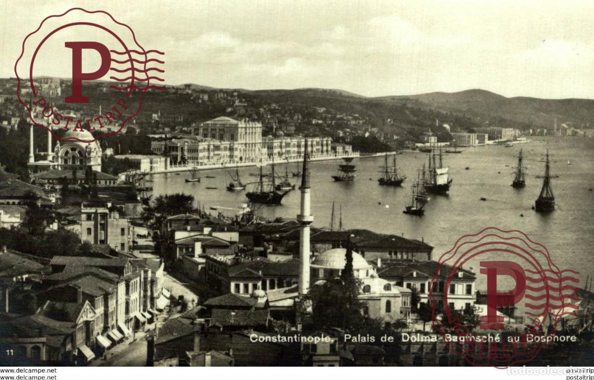 Postcards: RPPC Constantinople Istanbul PALAIS DE DOLMA BAGTHSCHE AU BOSPHORE Turquie TURQUIA