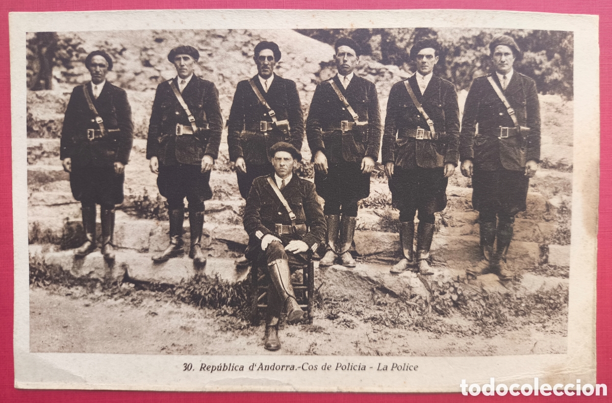 Postales: ANDORRA POLICIA RETRAT GRUPAL POSTAL FOTOGRAF JOAN SALA C. 1920