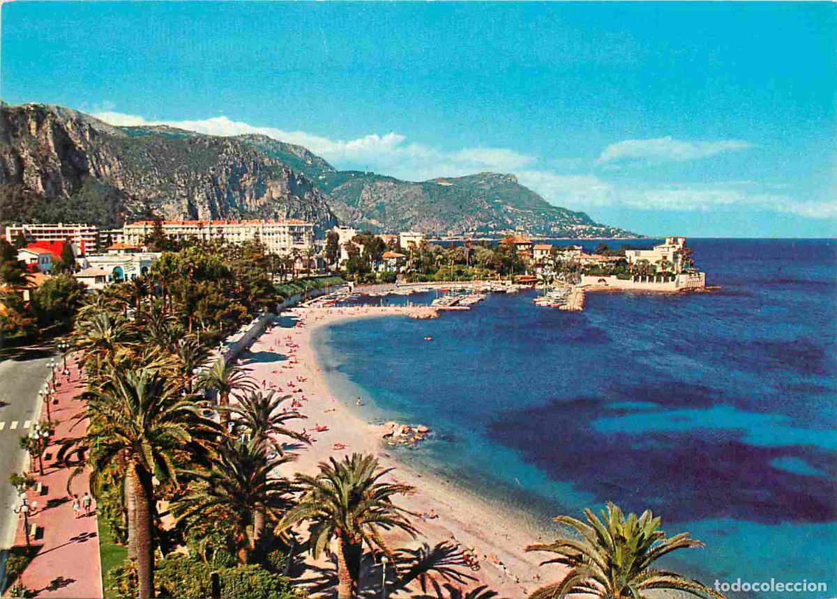 Postcards: Francia - Carte Postale - 06 - Beaulieu-sur-mer - La promenade la plage au fond la t&ecirc;te de chien - C