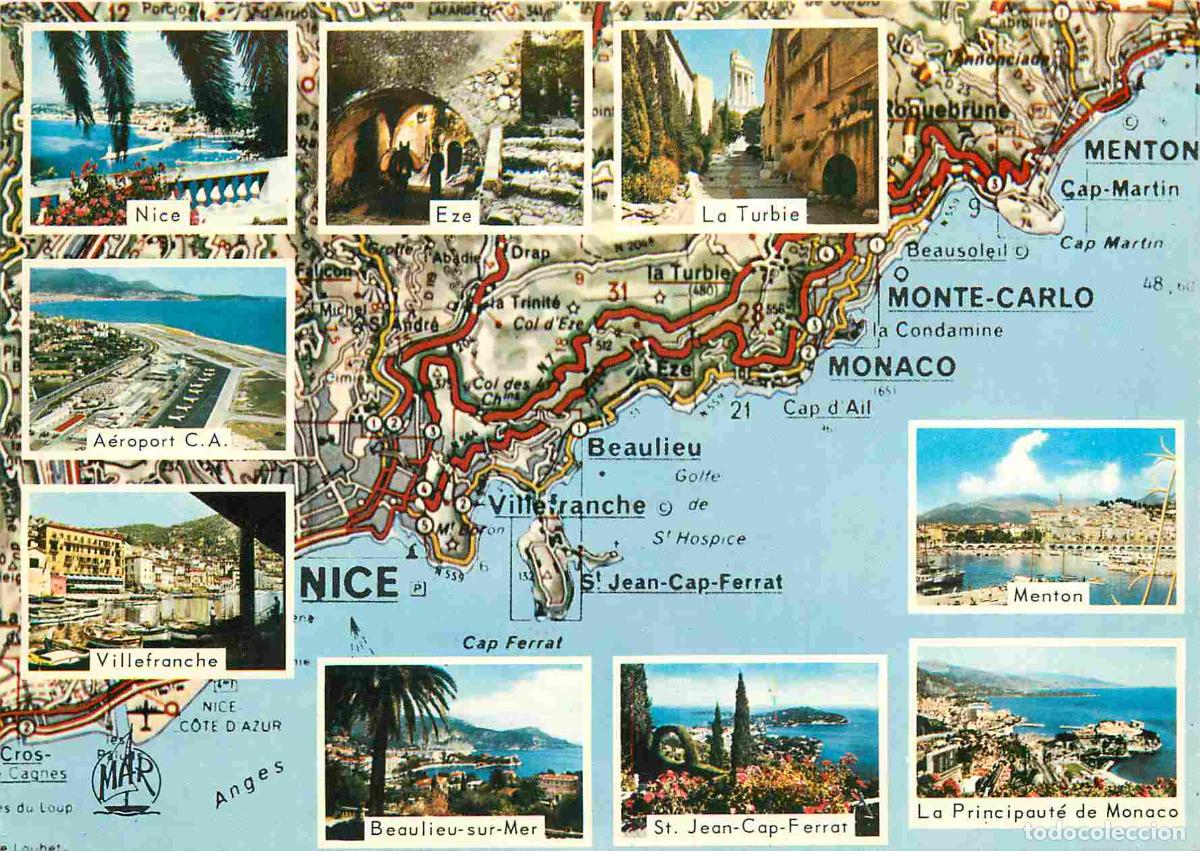 Cartes Postales: Francia - Carte Postale - 06 - Nice - Multivues - Menton principaut&eacute; de monaco la turbie eze st jean