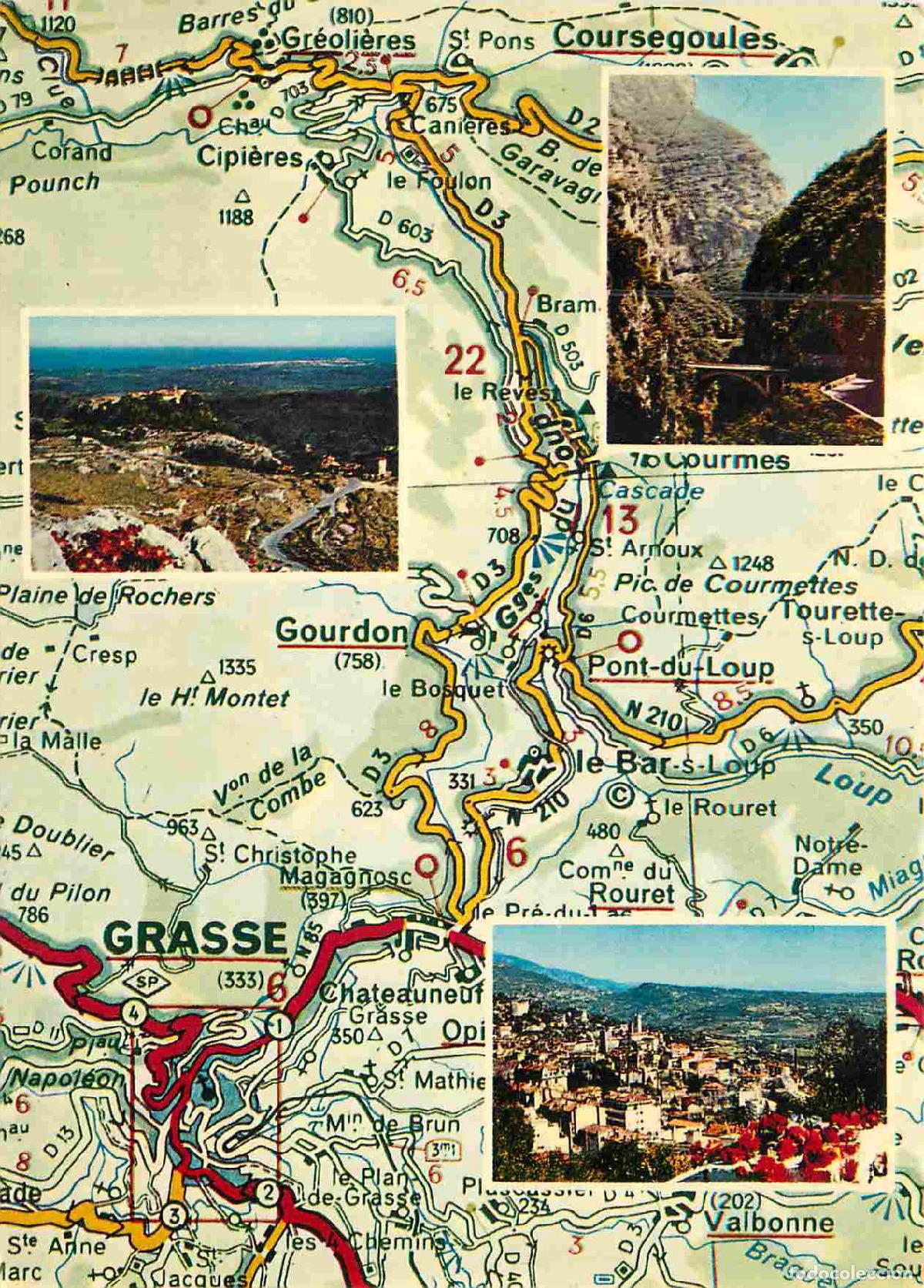 Cartoline: Francia - Carte Postale - 06 - Grasse - Grasse et les gorges du loup - Multivues - Carte G&eacute;ographiqu