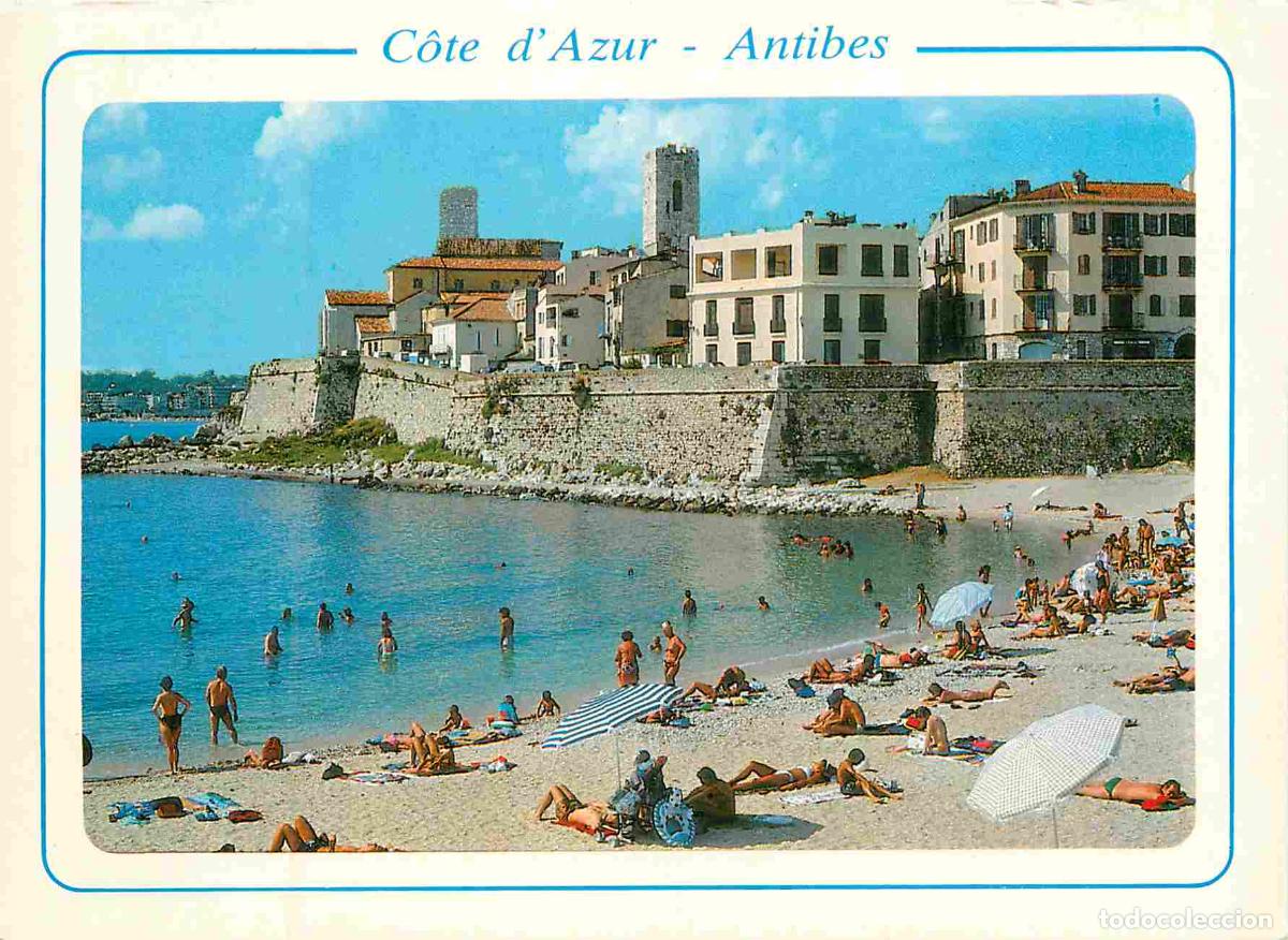 Postkarten: Francia - Carte Postale - 06 - Antibes - La plage de la Gravette au fond la vieille ville - CPM - Vo