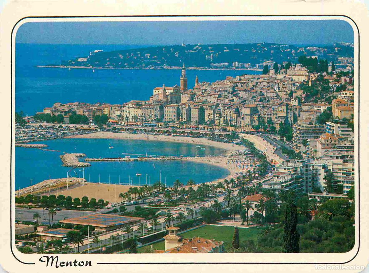 Postkarten: Francia - Carte Postale - 06 - Menton - Les plages et la vieille ville - au loin le cap martin - CPM