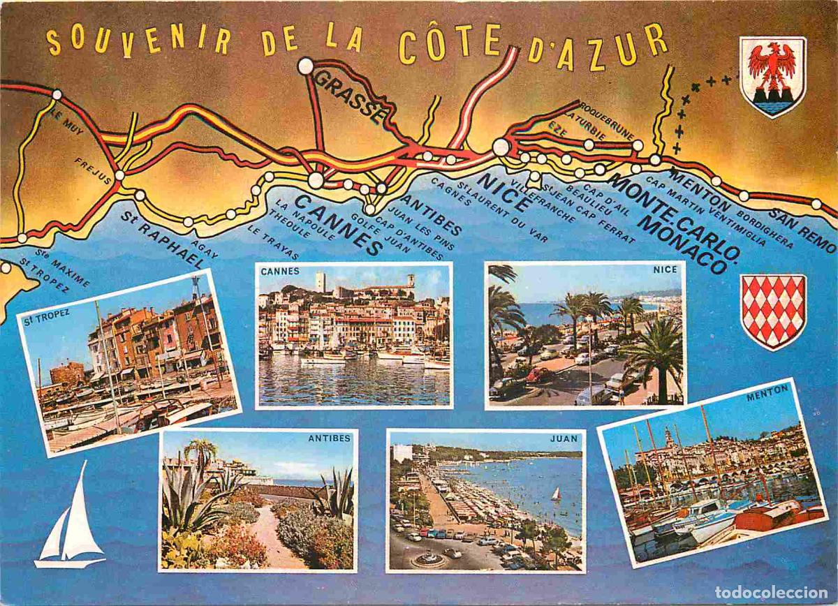 Postkarten: Francia - Carte Postale - 06 - Cote d'Azur - Multivues - Carte G&eacute;ographique - CPM - Voir Scans Recto