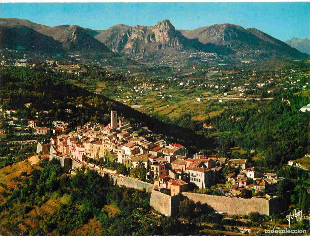 Postcards: Francia - Carte Postale - 06 - Saint-paul-de-vence - vue g&eacute;n&eacute;rale a&eacute;rienne - au fond le baou de sain