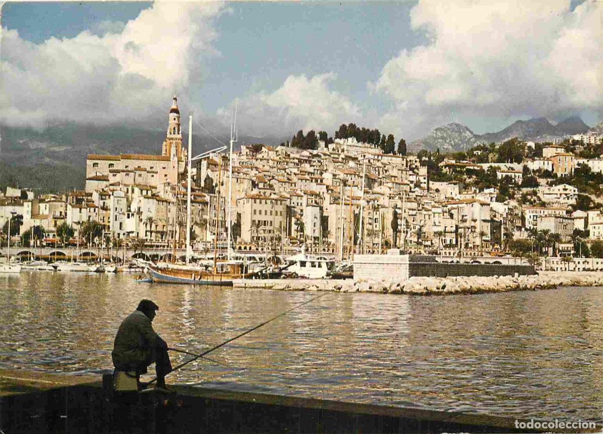Postcards: Francia - Carte Postale - 06 - Menton - Le port la vieille ville - Pecheur &agrave; la ligne - CPM - Voir S