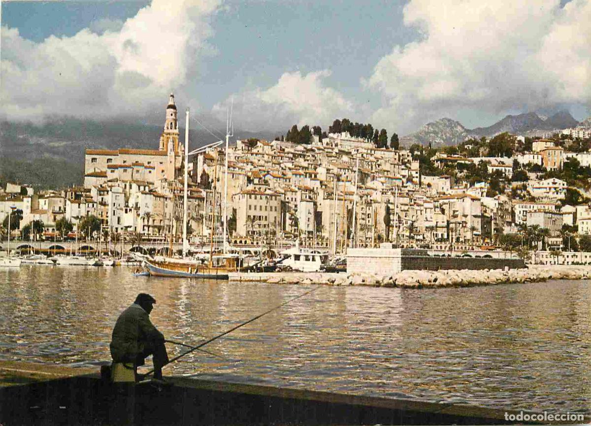 Postcards: Francia - Carte Postale - 06 - Menton - Le port la vieille ville - Pecheur &agrave; la ligne - CPM - Voir S