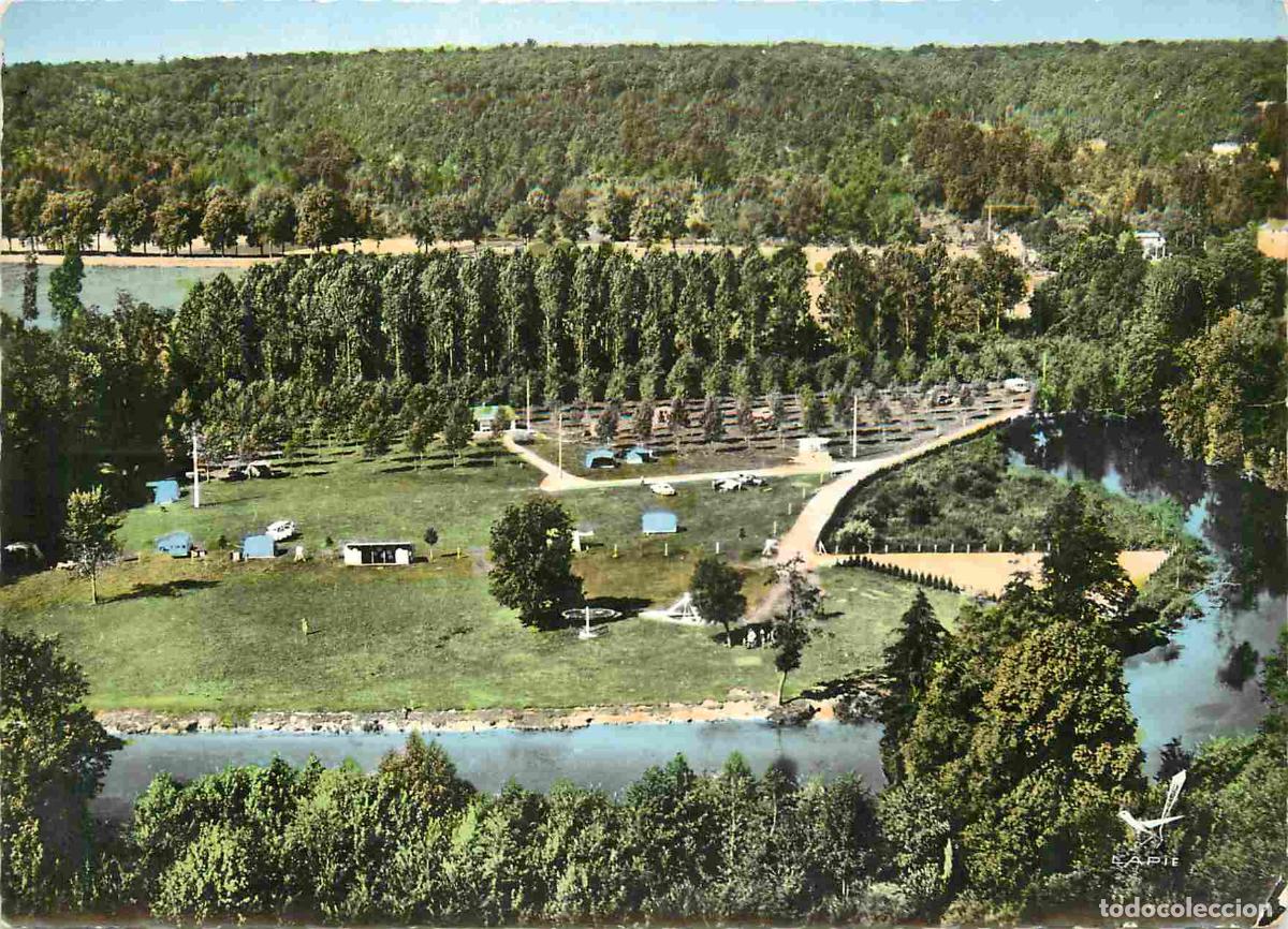 Postcards: Francia - Carte Postale - 10 - Bar-sur-Seine - En avion au-dessus de Terrain de camping de la Motte
