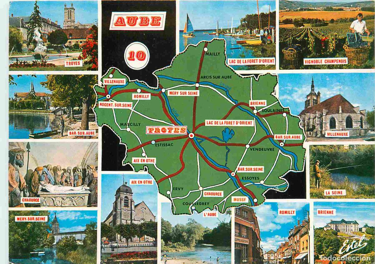 Postales: Francia - Carte Postale - 10 - Aube - Multivues - Carte G&eacute;ographique - CPM - Voir Scans Recto-Verso