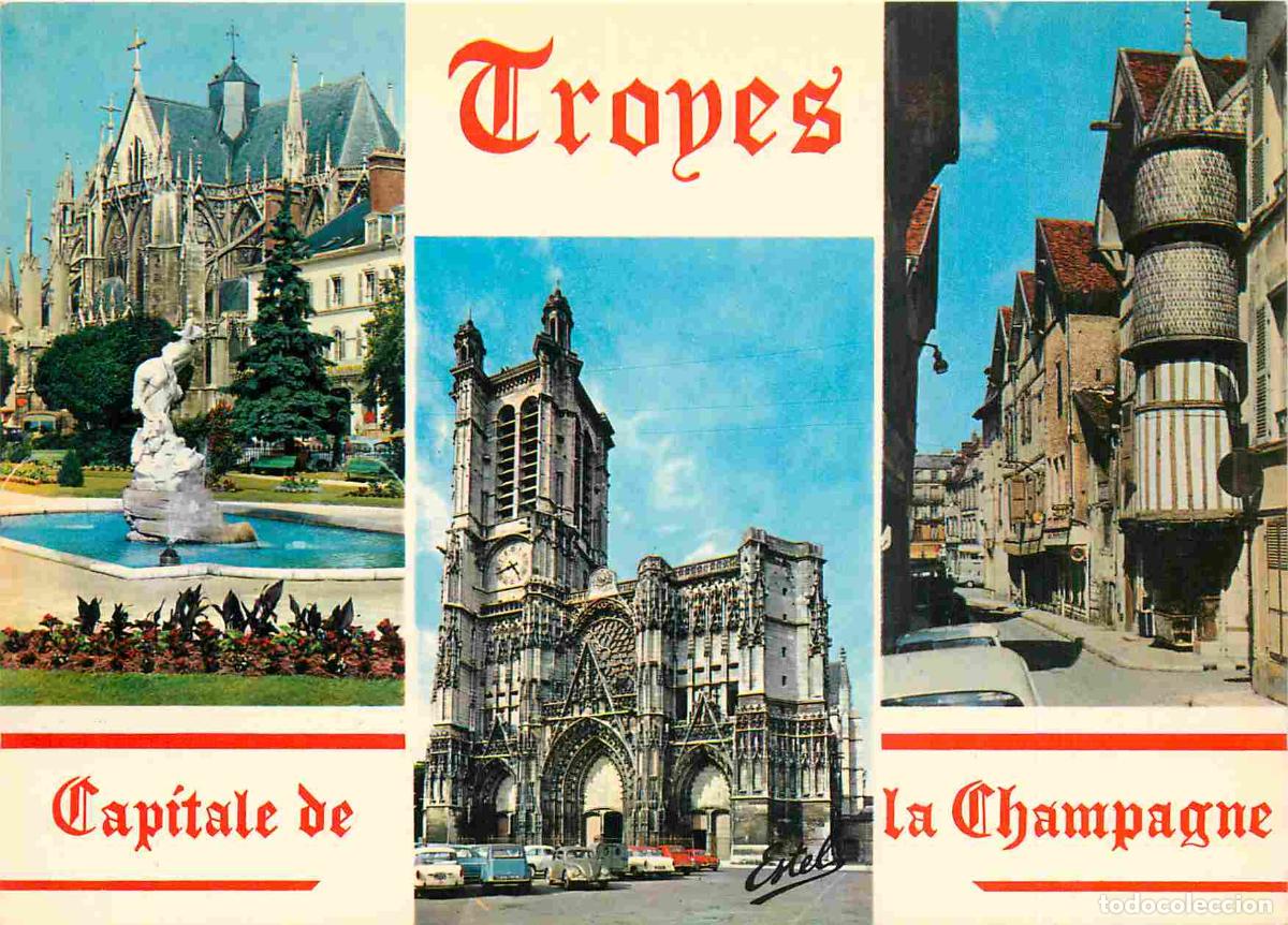 Cartes Postales: Francia - Carte Postale - 10 - Troyes - Multivues - Le jardin de la pr&eacute;fecture et le chevet de l'&eacute;gl