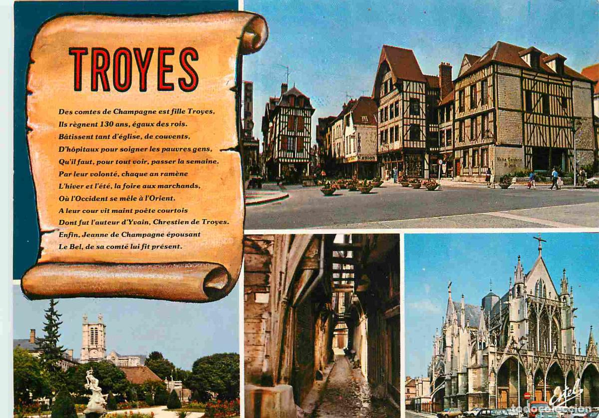 Cartes Postales: Francia - Carte Postale - 10 - Troyes - Multivues - La place Foch Le jardin de la pr&eacute;fecture et la t