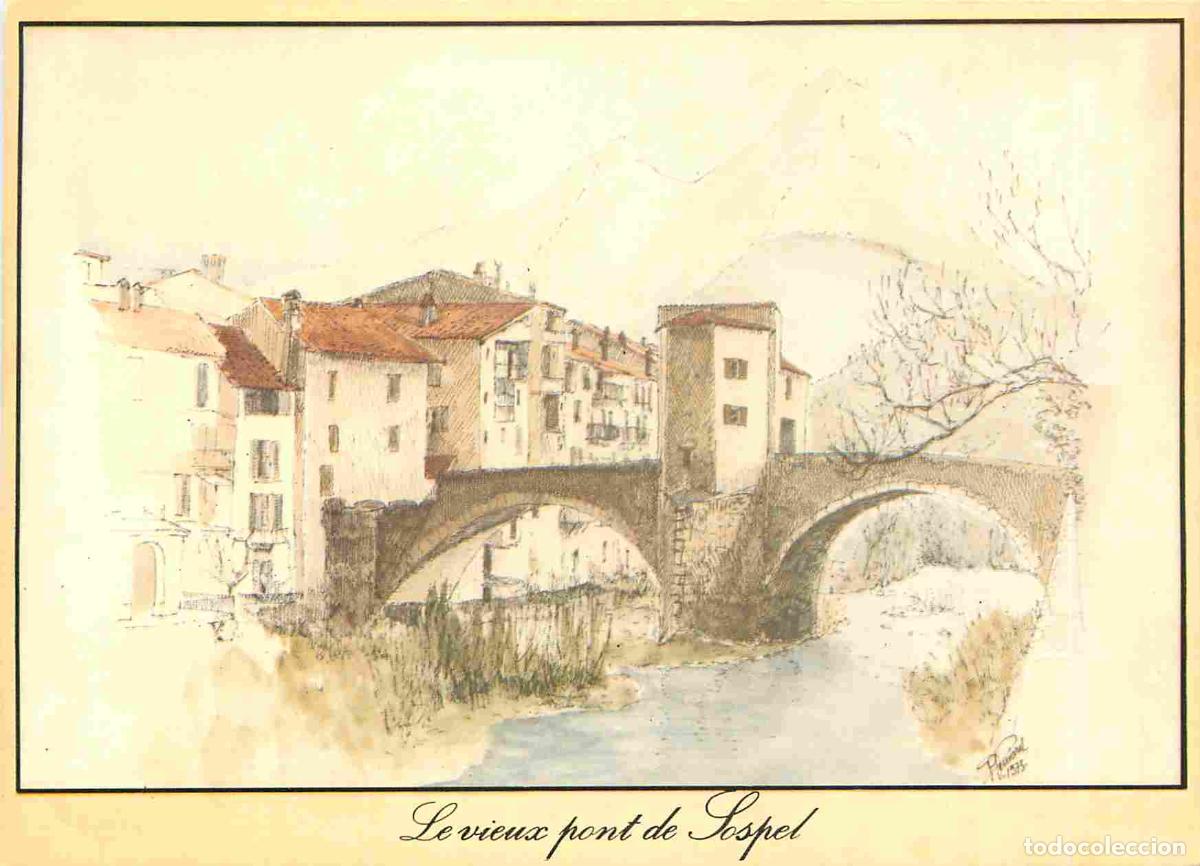 Cartes Postales: Francia - Carte Postale - 06 - Sospel - Le vieux pont de sospel - Art Dessin d'apr&egrave;s nature par M Pe