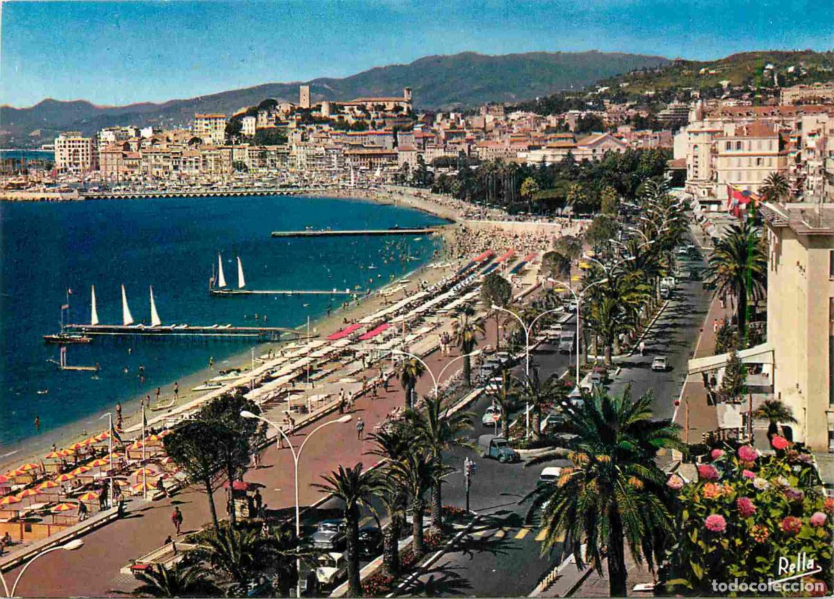 Cartes Postales: Francia - Carte Postale - 06 - Cannes - La plage de la croisette le palais des festivals et le suque