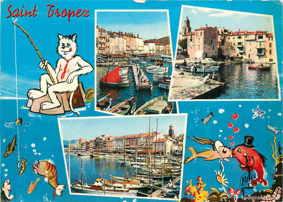 Postkarten: Francia - Carte Postale - 83 - Saint Tropez - Multivues - le port vieux port des p&ecirc;cheurs - illustra